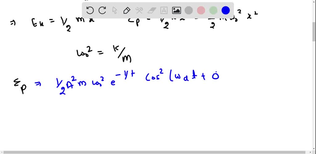 SOLVED damped harmonic oscillator energy is dissipated over time