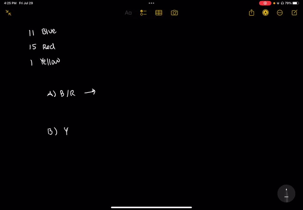 SOLVED There are 11 blue marbles, 15 red marbles, and 1 yellow marbles