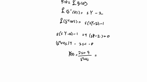 point-use-the-laplace-transform-to-solve-the-following-initial-value-problem-y-4y-0-y0-2-y0-7-first-using-y-for-the-laplace-transform-of-yt-ie-y-lyt-find-the-equation-you-get-by-taking-the-l-22633