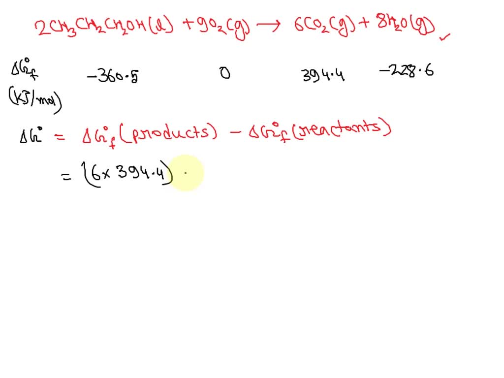 SOLVED: Part B Part complete When propanol (CH3CH2CH2OH) is combusted ...