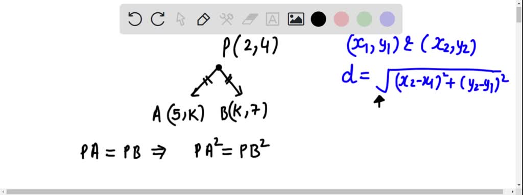 find the value of k if the points p 5 4