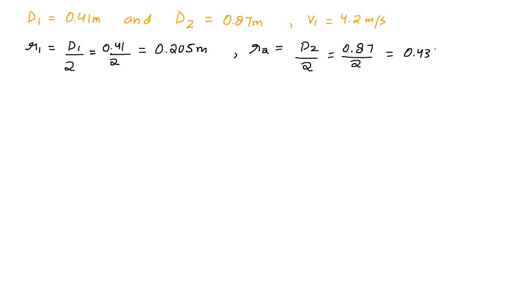 SOLVED 04The diamtere of water pipe is 14.7 cm at velocity of 0.29 m