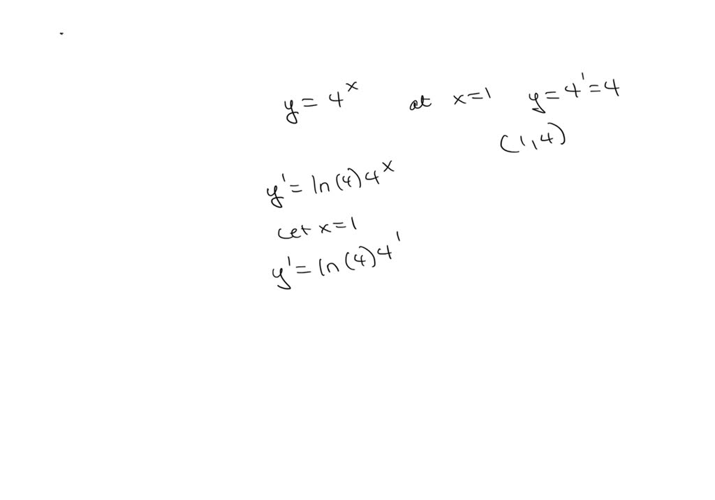 SOLVED Find The Equation Of The Tangent Line To The Graph Of Y 4 x At solved-find-the-equation-of-the-tangent-line-to-the-graph-of-y-4-x-at