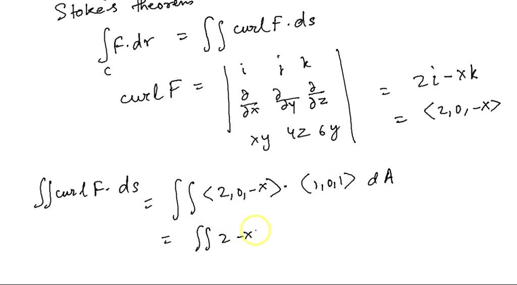 SOLVED: Use Stokes' Theorem to evaluate C F · dr where C is oriented ...