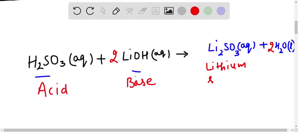 SOLVED:balanced Optonaine chemical the balanced equation: equation LIOH ...