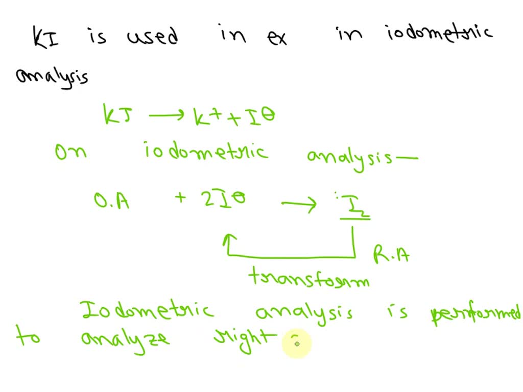 Why potassium iodide is used in excess in iodometric titrations.