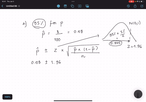 by-approximating_-p-compute-95-confidence-intervals-for-the-proportion-of-defective-items-in-a-process-when-it-is-found-that-sample-of-size-100-yields-8-defectives-b-the-sample-size-needed-i-35247