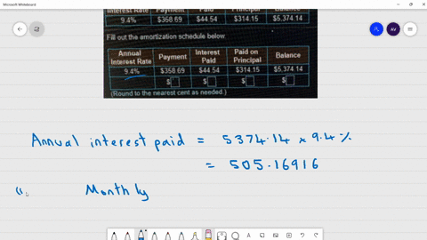given-the-annual-interest-rate-and-line-of-an-amorization-schedule-for-that-loan-complete-the-next-line-of-the-schedule-assume-that-payments-are-made-monthly-annual-interest-paid-on-interest-67881