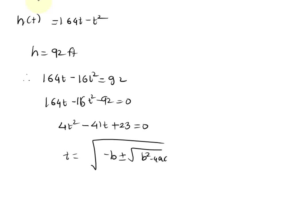 SOLVED A model rocket is launched with an initial upward velocity of
