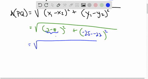 for-the-point-p325-and-q822-find-the-distance-dpq-and-the-coordinates-of-the-midpoint-m-of-the-segment-pq-what-is-the-distance-type-an-exact-answer-use-radicals-if-needed-73535