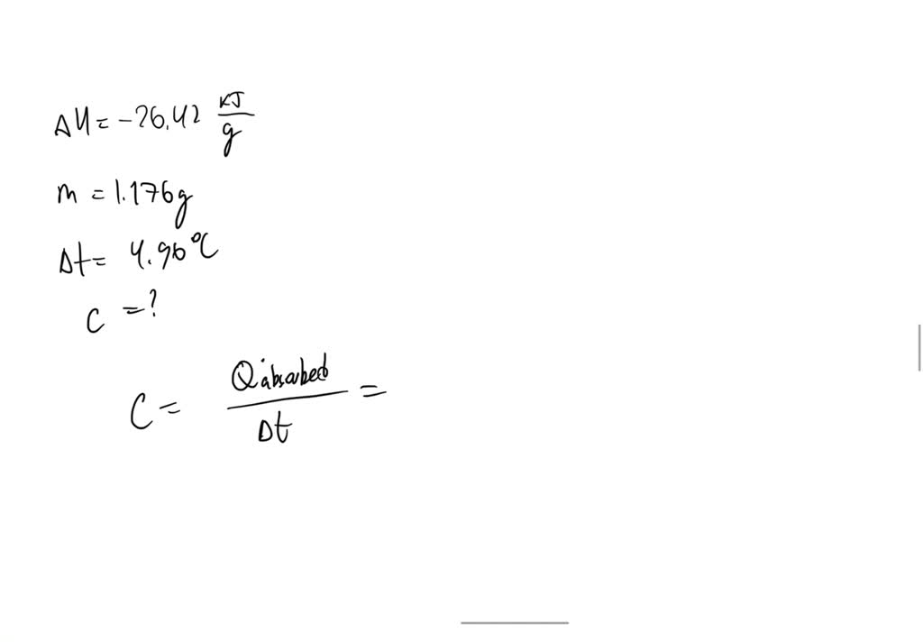 SOLVED: The heat of combustion of benzoic acid is -26.42 kJ/g. The ...