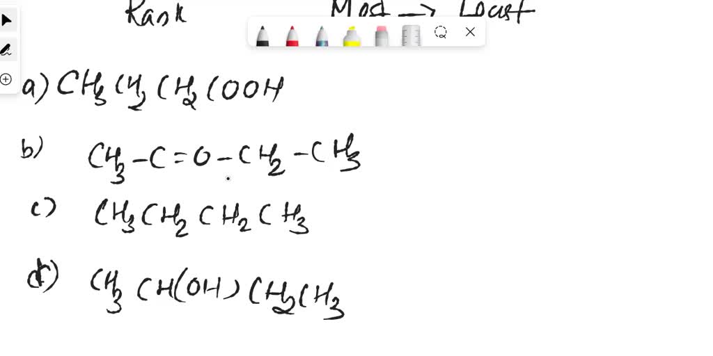 SOLVED: Rank the following compounds from most to least energy ...