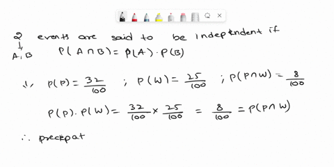 from-the-following-list-of-hypothetical-situations-identify-those-that-are-independent-events-using-the-given-probabilities-of-each-event-and-the-formal-definition-of-independence-in-a-yearl-02193