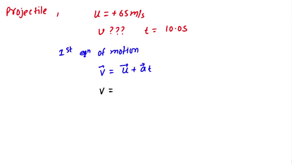 SOLVED A projectile is launched straight upward with an initial upward