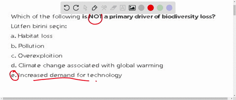which-of-the-following-is-not-a-primary-driver-of-biodiversity-loss-lutfen-birini-secin-a-habitat-loss-b-pollution-c-overexploition-d-climate-change-associated-with-global-warming-e-increase-78722