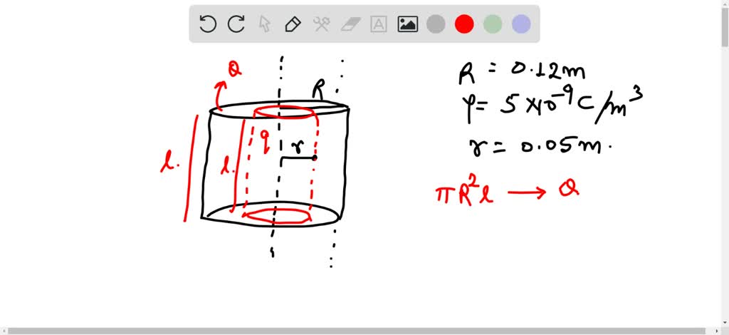 SOLVED: A long nonconducting cylinder (radius = 12 cm) has a charge of ...