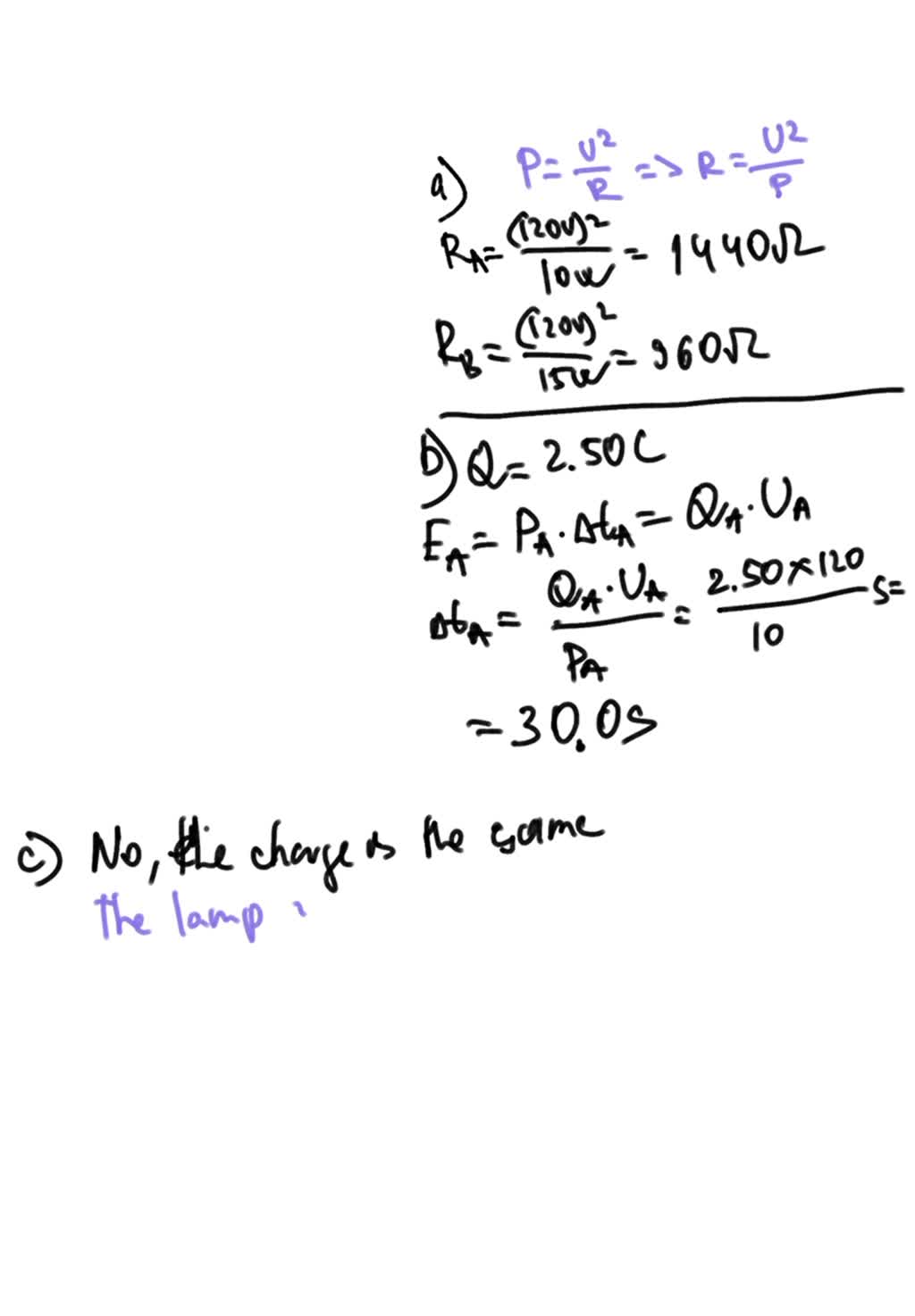 SOLVED: A 10 W Lightbulb Is Plugged Into 120 V Circuit And Operated ...