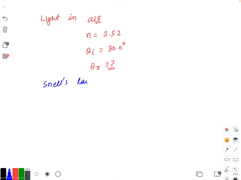 light-in-air-enters-a-diamond-n252-at-an-angle-of-incidence-of-300-determine-the-angle-of-refraction-inside-the-diamond-71863