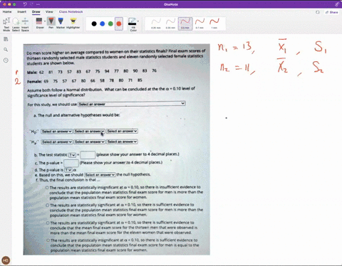 do-men-score-higher-on-average-compared-to-women-on-thelr-statlstics-finals-flna-exam-scores-of-thlrteen-randomly-selected-male-statistics-students-and-eleven-randomly-selected-female-statis-14832