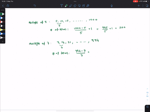 A how many integers from 1 through 1000 are multiples of 5...