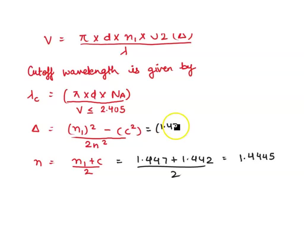 SOLVED A singlemode step index fiber which is designed for operation