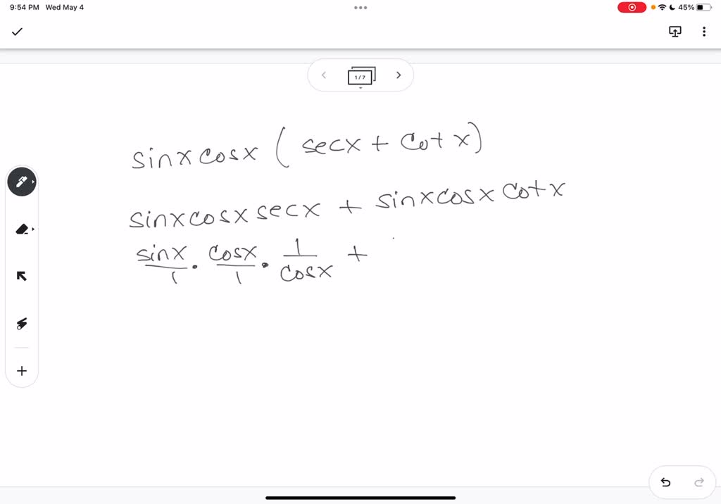 SOLVED: Simplify: In/cotx| In]sinx| Show your work