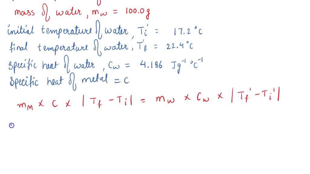 SOLVED: Suppose you heat a metal object with a mass of 32.9 g to 96.6 Â ...