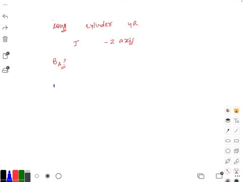 an-infinitely-long-straight-conducting-cylinder-of-radius-4r-lies-along-the-z-axis-the-current-density-in-the-cylinder-is-j-along-the-z-axis-and-uniform-over-the-cross-section-find-the-magnitude-and-d