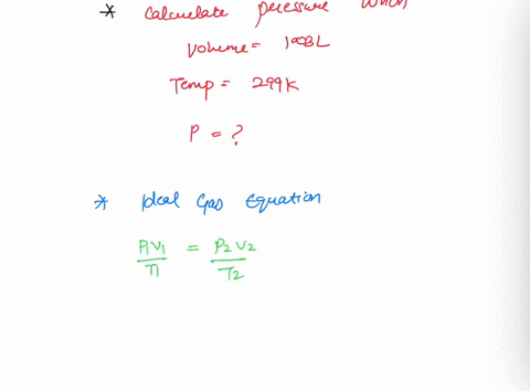a-sample-of-an-ideal-gas-has-a-volume-of-226-l226-l-at-285-k285-k-and-111-atm111-atm-calculate-the-pressure-when-the-volume-is-166-l166-l-and-the-temperature-is-300102-k-p-atm-26096