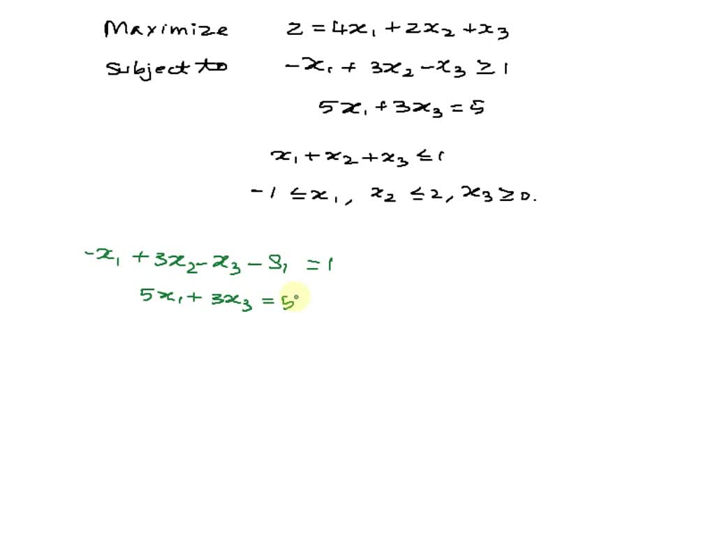 SOLVED: 2 Convert the following LP problem into standard form: a ...