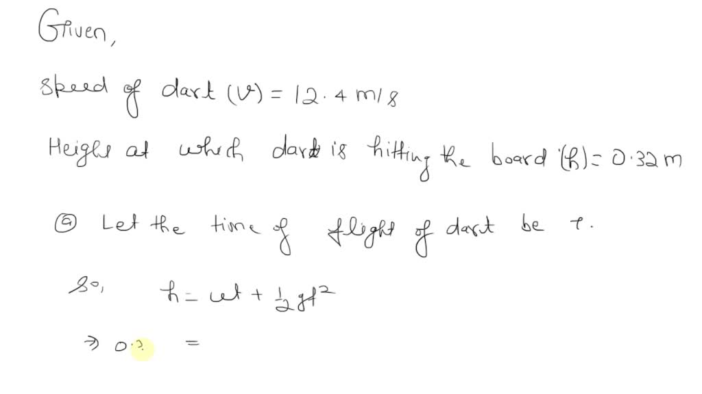 A dart player throws a dart horizontally at a speed of 12.4 m/s. The