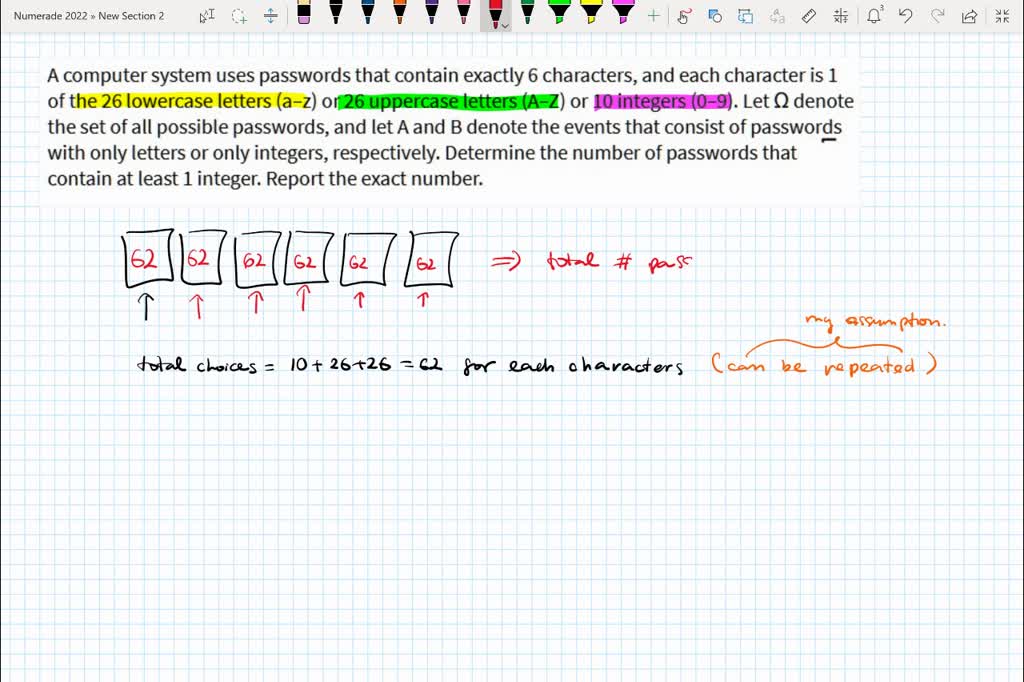 SOLVED: A Computer System Uses Passwords That Contain Exactly 6 ...