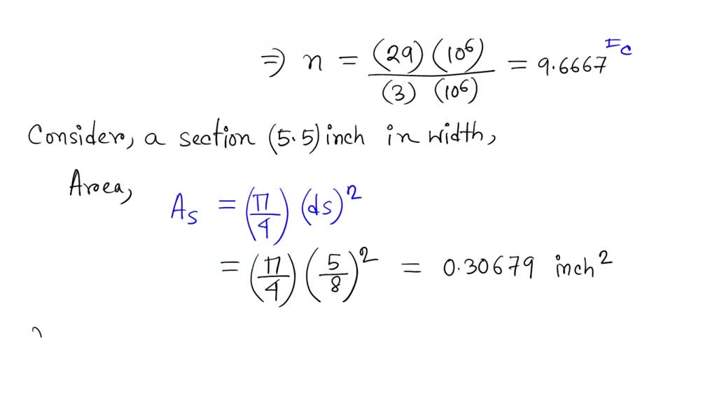 A Concrete Slab Is Reinforced By (5) (8)- In. -diameter Steel Rods 