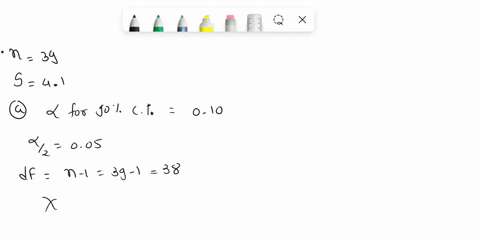 a-random-sample-of-39-observations-is-used-to-estimate-the-population-variance-the-sample-mean-and-sample-standard-deviation-are-calculated-as-725-and-41-respectively-assume-that-the-populat-16139