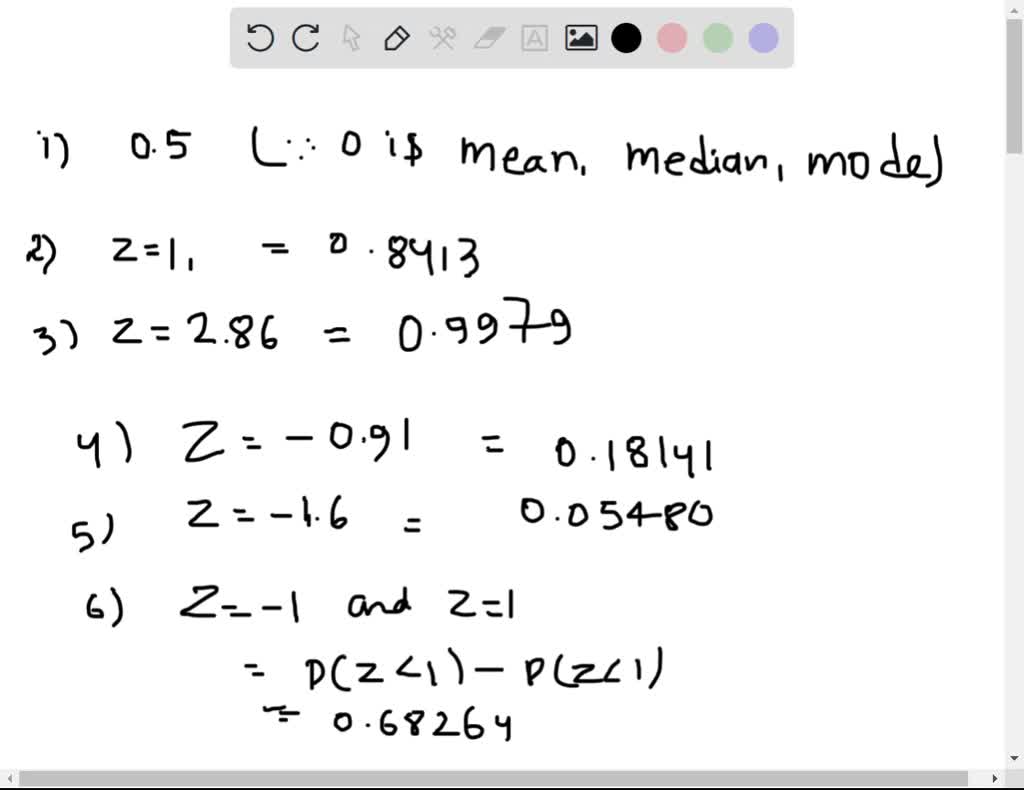 Solved Draw Graph And Tind The Area Under The Standard Normal For The Following Finding The