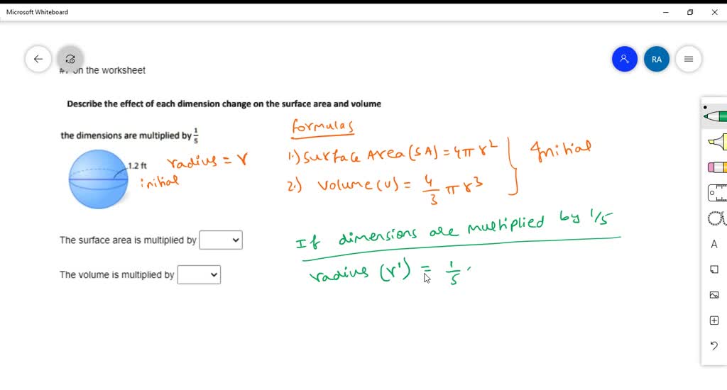 SOLVED 7 on the worksheet Describe the effect of each dimension