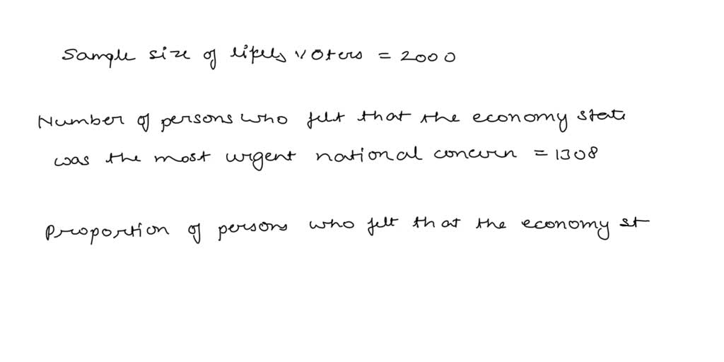 Solved: Each Person In A Random Sample Of 2000 