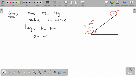 a-ball-with-a-radius-of-015-m-and-mass-of-3-kg-starts-from-rest-and-rolls-down-a-ramp-with-a-height-of-14-m-and-angle-of-40-degrees-what-is-the-linear-velocity-in-ms-when-the-ball-reaches-th-29758