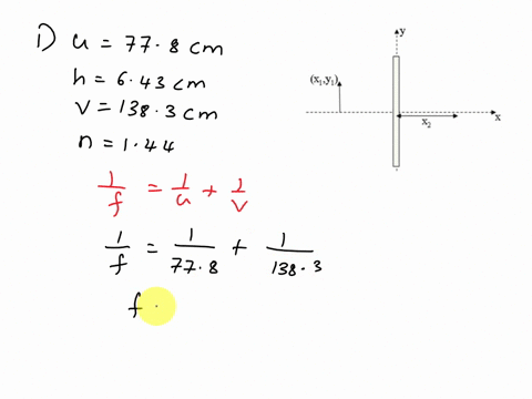 2-a-lens-located-in-the-y-z-plane-at-x-0-forms-an-image-of-an-arrow-at-x-x2-1383-cm-the-tip-of-the-object-arrow-is-located-at-xy-x1-y1-778-cm-643-cm-the-index-of-refraction-of-the-lens-is-n-17289