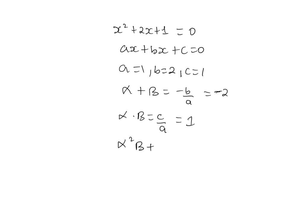 If Alpha And Beta Are The Zeros Of The Quadratic Polynomial X 2 2x