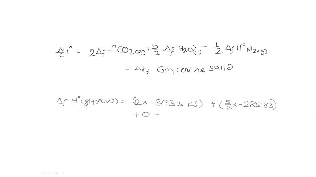SOLVED The standard enthalpy of combustion of the solid glycine (the