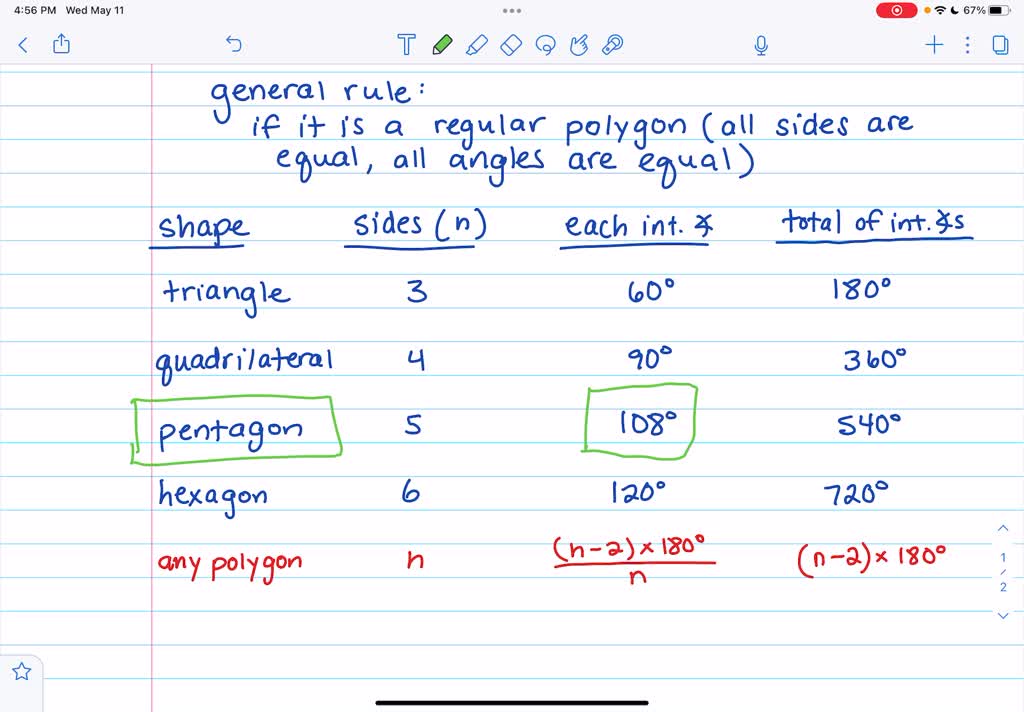 sum of polygon with 5 sides