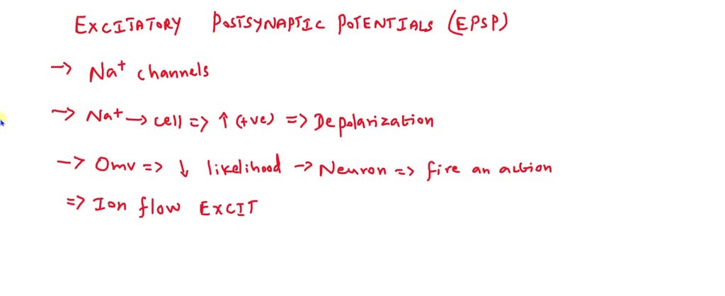 SOLVED: Excitatory postsynaptic potentials (EPSPs) occurring at ...