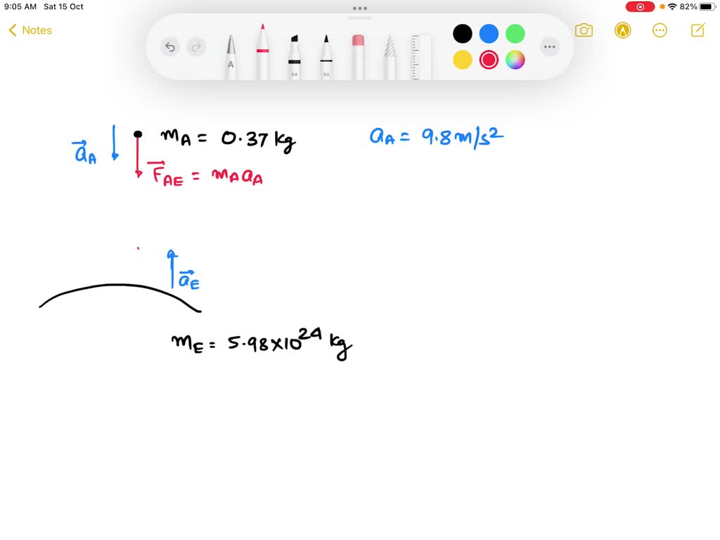 SOLVED When you drop a 0.37 kg apple, Earth exerts a force on it that