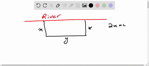 a-rectangular-field-is-bounded-on-one-side-by-a-river-and-on-the-other-three-sides-by-a-fence-find-the-dimensions-of-the-field-that-will-maximize-the-enclosed-area-if-the-fence-has-a-total-l-38099