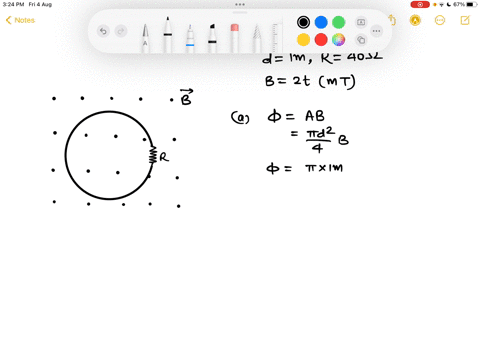 q4-as-shown-in-the-figure-circular-coil-of-diameter-d-lm-and-resistance-r-4-0-is-fully-immersed-inside-a-uniform-magnetic-field-the-magnetic-field-is-out-of-the-page-and-its-mnagnitude-varie-77993