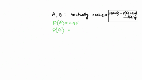 events-a-and-b-are-mutually-exclusive-suppose-event-a-occurs-with-probability-035-and-event-b-occurs-with-probability-012-if-event-a-or-event-b-occurse-or-both-what-is-the-probability-that-a-54908