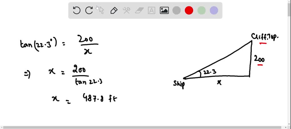 SOLVED: A 200 -foot cliff drops vertically into the ocean. If the angle ...