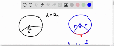 how-do-you-find-the-length-of-the-arc-of-a-circle-of-diameter-10-meters-subtended-by-a-central-angle-of-56-radians-63644