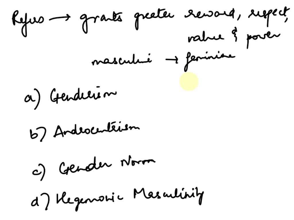 SOLVED: (DIV) What would be a traditional value in a masculine culture